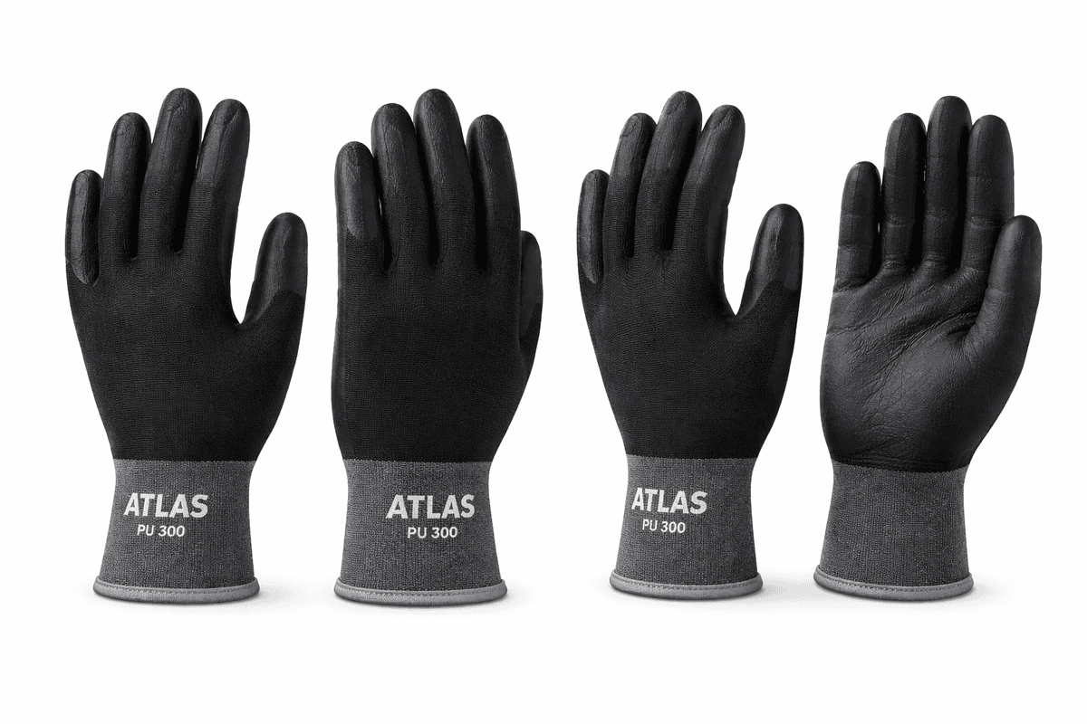 Atlas pu cotted hand gloves -black